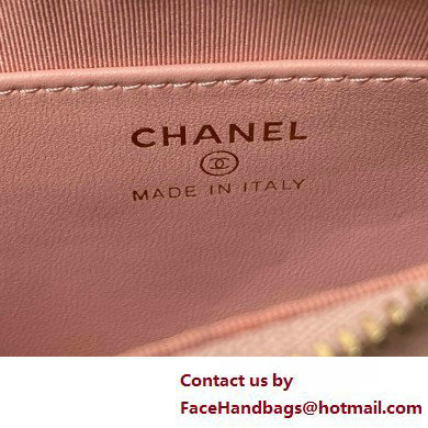 Chanel Shiny Crumpled Calfskin, Resin  &  Gold-Tone Metal Clutch with Chain Bag AP3786 Pink 2025